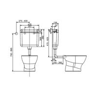 Keramag Delta Standtiefspül WC Tiefspüler mit Spülkasten und Sitz Absenkautomatik