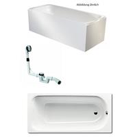 Kaldewei Badewanne 170x75cm Set mit Träger, Ablauf und Wannenanschlagprofil weiß