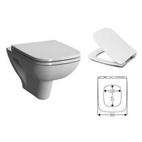 Vitra S20 eckig Wandtiefspül WC spülrandlos mit Sitz Schallschutz HygieneGlasur