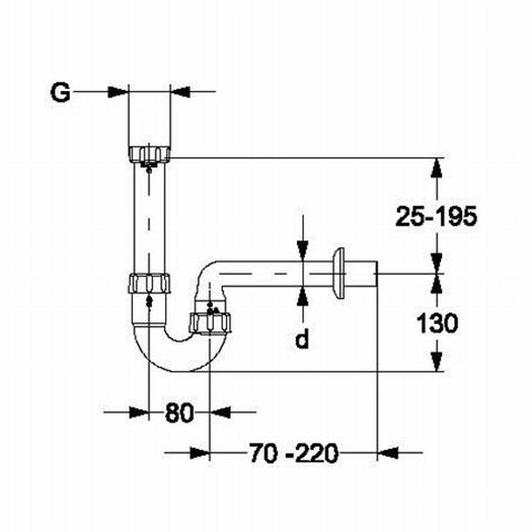 Haas PVC-Röhrensifon Waschtisch 1 1/4" x 32mm Nr. 4632