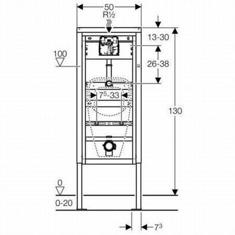Geberit Duofix Basic Urinal-Montageelement mit Bausatz Nr. 458.603.00.5