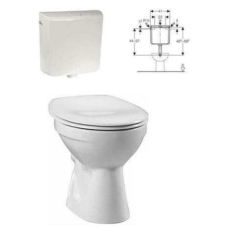 Keramag Delta Stand WC Tiefspüler Tiefspül Klo Toilette mit Befestigung Picco 