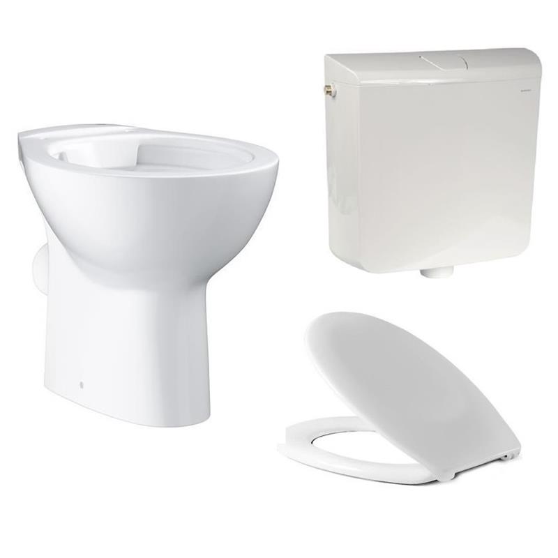 Grohe Bau Stand WC Tiefspüler Klo Toilette Baltic Sitz Deckel Spülkasten 
