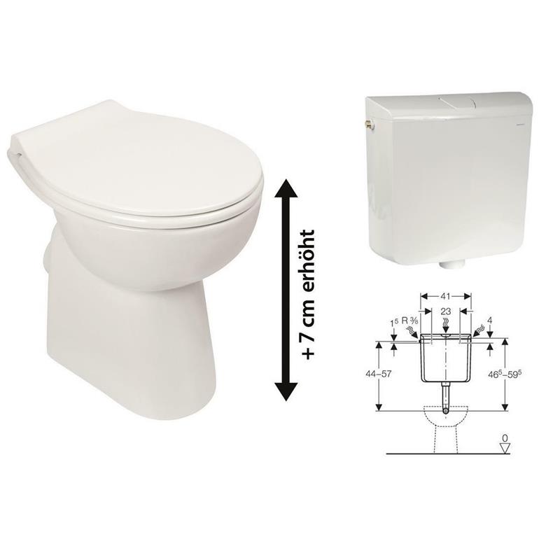 Erhöhtes Stand WC  50 cm  erhöht  Seniorengerecht Toilette 